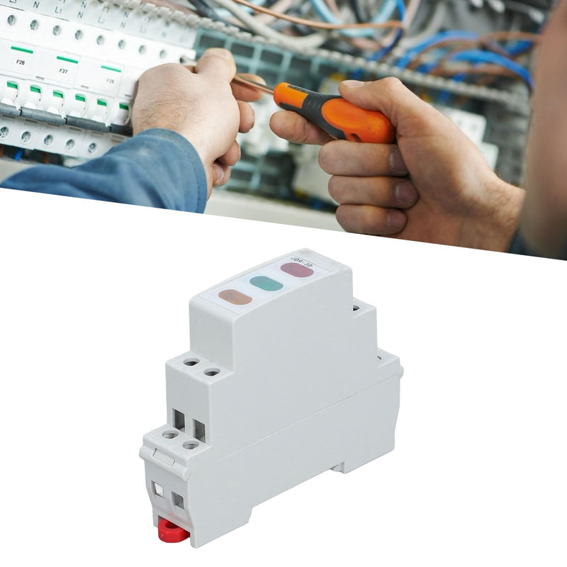 DIN Rail Indicator Light, Red Yellow Green LED Indicator Lamp for AC 50Hz 60Hz Circuits, LED Guide Rail Indicator Lights for Magnetic Starter Contactor