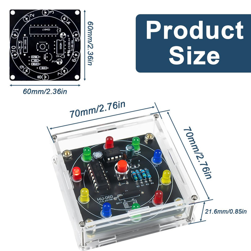 DAOKAI Soldering Practice Kit DIY Electronic Turntable LED Fluorescent Tube Training Board Handmade Electronics Beginners Learning Soldering Fun Kit for Electronics Training 2 Sets Type 3