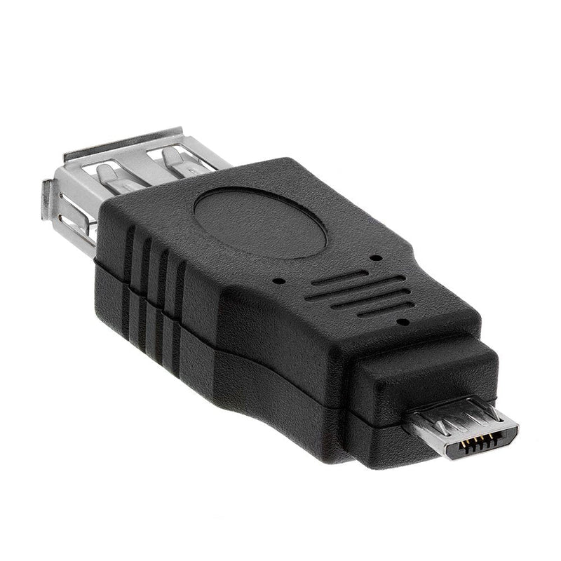 Cmple - Micro USB 2.0 Male (Type B) to USB Female (Type A) Connector, USB Female to Micro USB Male Converter Adapter for Samsung S7 S6 Edge S4 S3, LG G4, Android Windows Tablets - Black… Single USB 2.0 A Female to Micro B 5-Pin Male