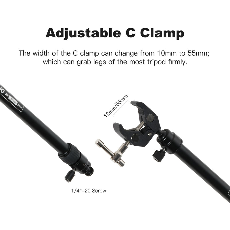 Accsoon Toprig Camera Slider Support Arm Stabilizer, Ajustable Tripod Support Arms for Increasing Stability in Aluminum Alloy, for Toprig S60 Slider - 2 Packs