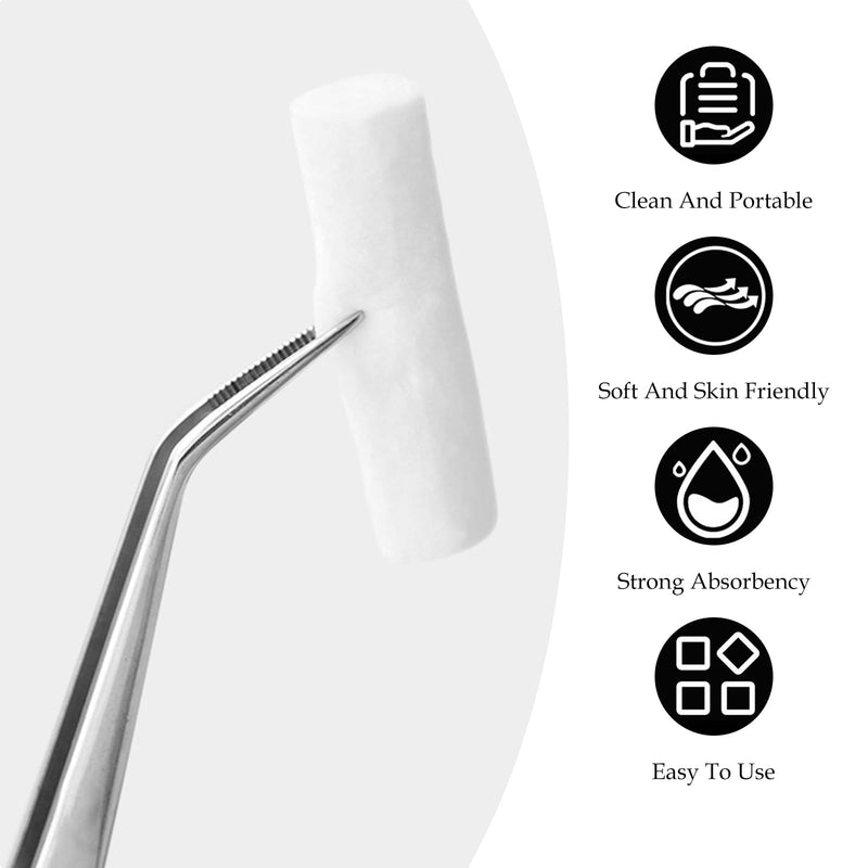 Cotton Wool Rolls, Pack of 200 Dental Cotton Rolls, Cotton Rolls for Dentist, Highly Absorbent Cotton, Dental Cotton Balls for Children and Adults