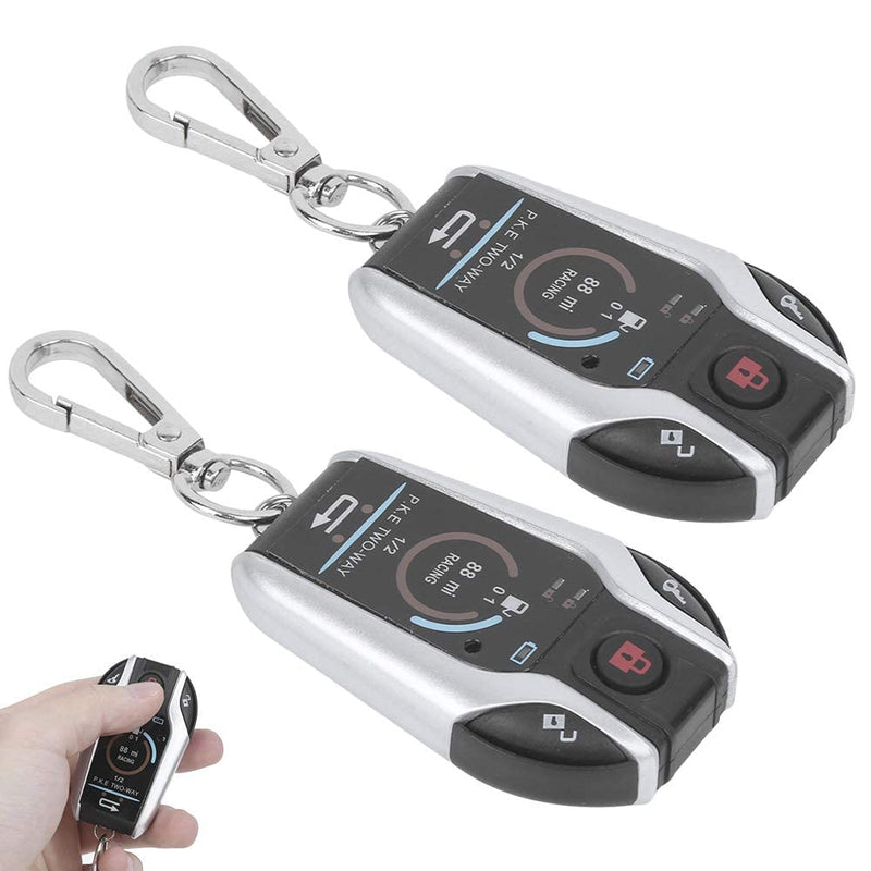 Qiilu 12V 2 Way Motorcycle Security Alarm System with Remote Control, Anti-Theft Security Burglar Alarm System