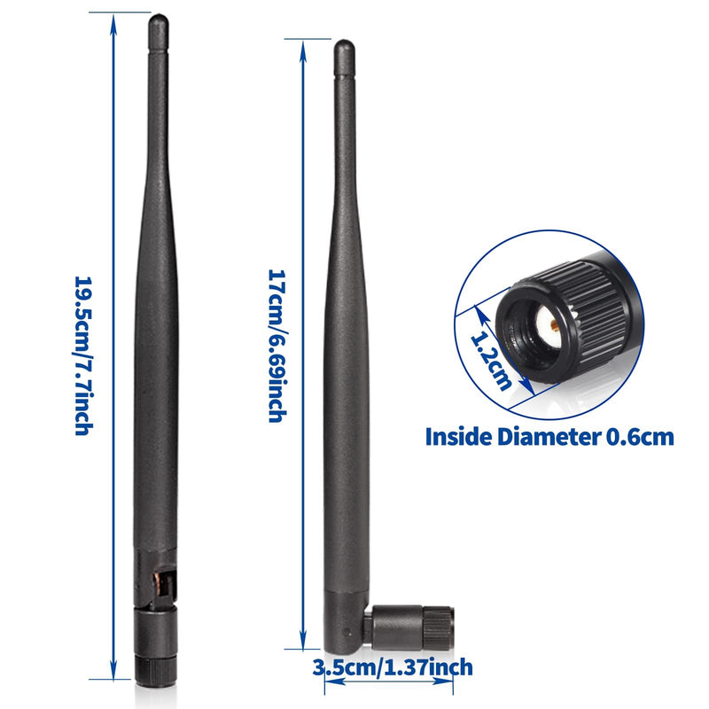 Bingfu Dual Band WiFi 2.4GHz 5GHz 5.8GHz 6dBi MIMO RP-SMA Male Antenna (4-Pack) for WiFi Router Wireless Network Card USB Adapter Security IP Camera Video Surveillance Monitor 4-Pack [RP-SMA] Male Antenna
