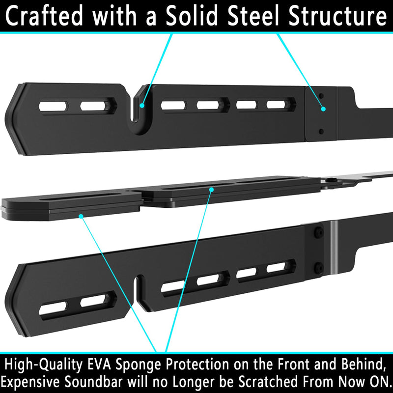 [AUSTRALIA] - Wall Mount for Sonos Arc Soundbar (Black), Wall Mounts for Sonos Arc Sound Bar Mounts Under Tv, Hanging Mounting Bracket Compatible with for Sonos Arc Wall Mount Dark Black 