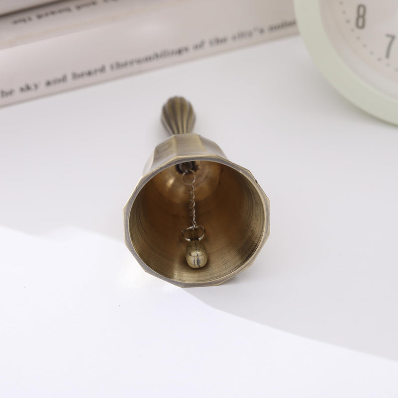 Super Loud Solid Brass Hand Call Bell for Ringing at Wedding, Hand Bells for Seniors Bedside, Teacher Classroom Bell, Dinner Bell, Tibetan Bells, Meditation Bell, Gift for Bedridden Kids Mom