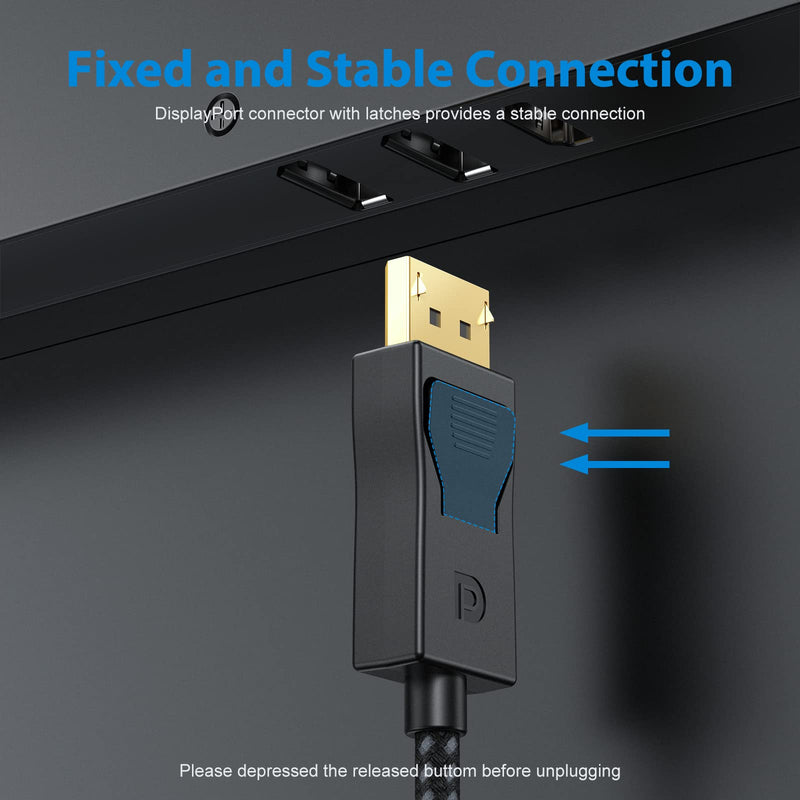 Display Port Cable 6 feet 10 Pack, DP DisplayPort Cable 1.2 [4K@70Hz, 2K@180Hz, 1080P@180Hz] High Speed Cord for Monitor Compatible with Sceptre Dell Acer AOC LG and More