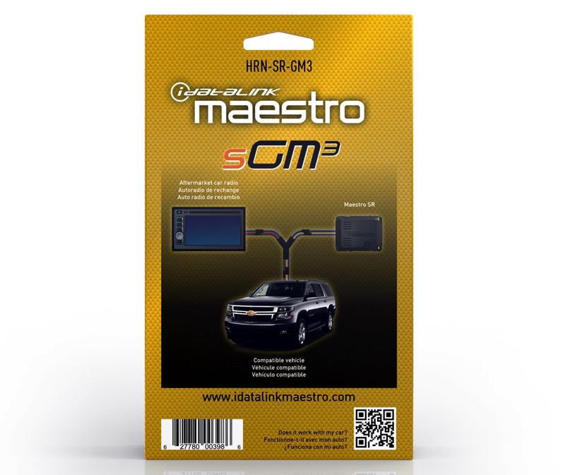 Idatalink Maestro HRN-SR-GM3 T-Harness for Select Chevrolet/GMC GM Vehicles 2014+, replace the factory radio while retaining steering wheel controls & use of factory amp (ADS-MSR module also required)