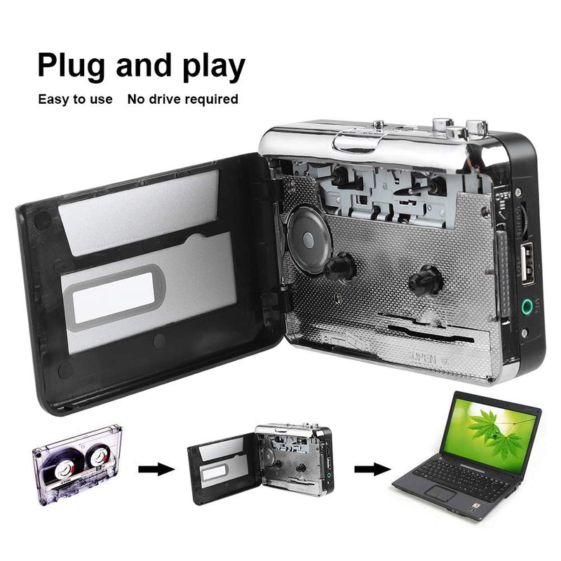 Portable Cassette Player Recorder Converter, Cassette to MP3 Converter USB Flash Drive Capture Audio Music Player