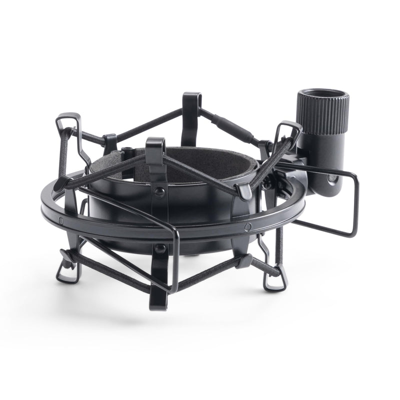 On-Stage MY430 Shock Mount for Studio Mics (55–60 mm) (Elastic Suspension Mount for Large-Diaphragm Condenser Microphones, Adjustable, Vibration Isolation, Steel Adapter, 5/8"-27 Threading, Black)