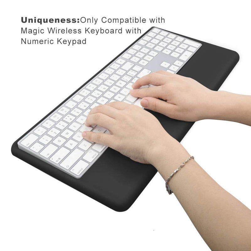 Magic Keyboard Wrist Rest Ergonomic Keyboard Stand Compatible with Wireless Magic Keyboard 2 with Numeric Keypad (Black Silicone)