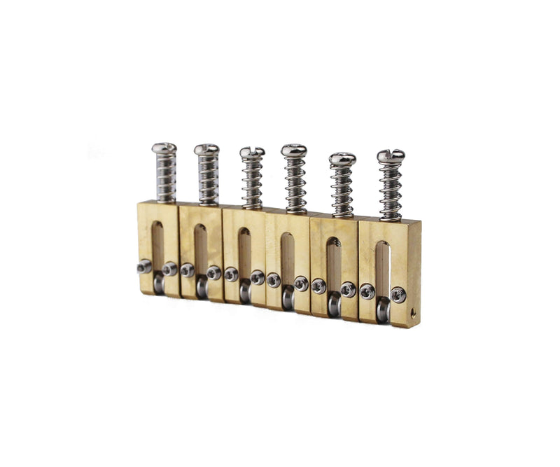Guyker Brass Bridge Saddles - 10.5mm Roller Bridge Saddles Tremolo System Bridges Set Replacement for ST/TL Tele Strat Electric Guitar (Rectangle Type) String spacing: 10.5mm - new version