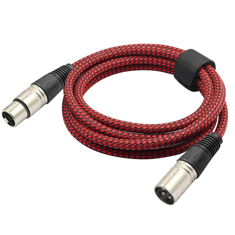 Premium XLR Male to Female 3 Pin Plug Nylon Braided Shielded Professional Mic Audio Balanced Cable for Recording Applications,Mixers,Speaker Systems (2m/6ft) 2m/6ft