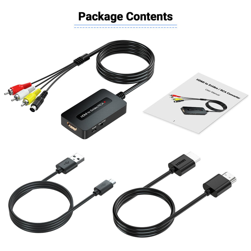 [AUSTRALIA] - 1080P HDMI to Svideo RCA Converter, HDMI to Composite AV CVBS Converter, HD to S-Video RCA Adpater for HD Devices to Display on Older TVs with Svideo/AV 