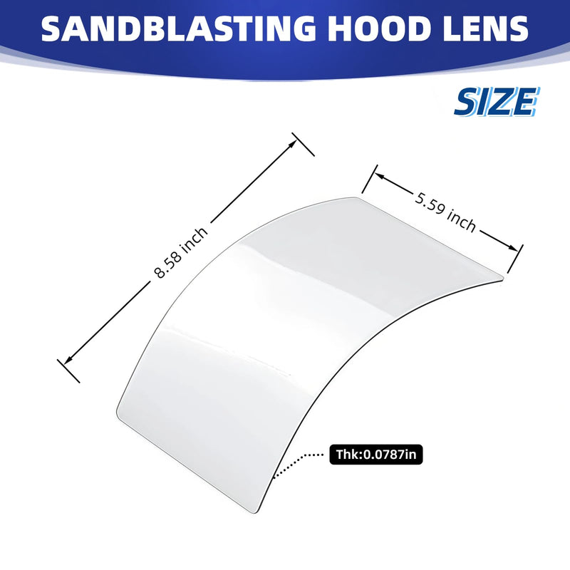 [AUSTRALIA] - Sandblasting Hood Replacement Lens 5-Pack, Hardened Scratch-Resistant Polycarbonate for Painting, Dusting & Grinding 