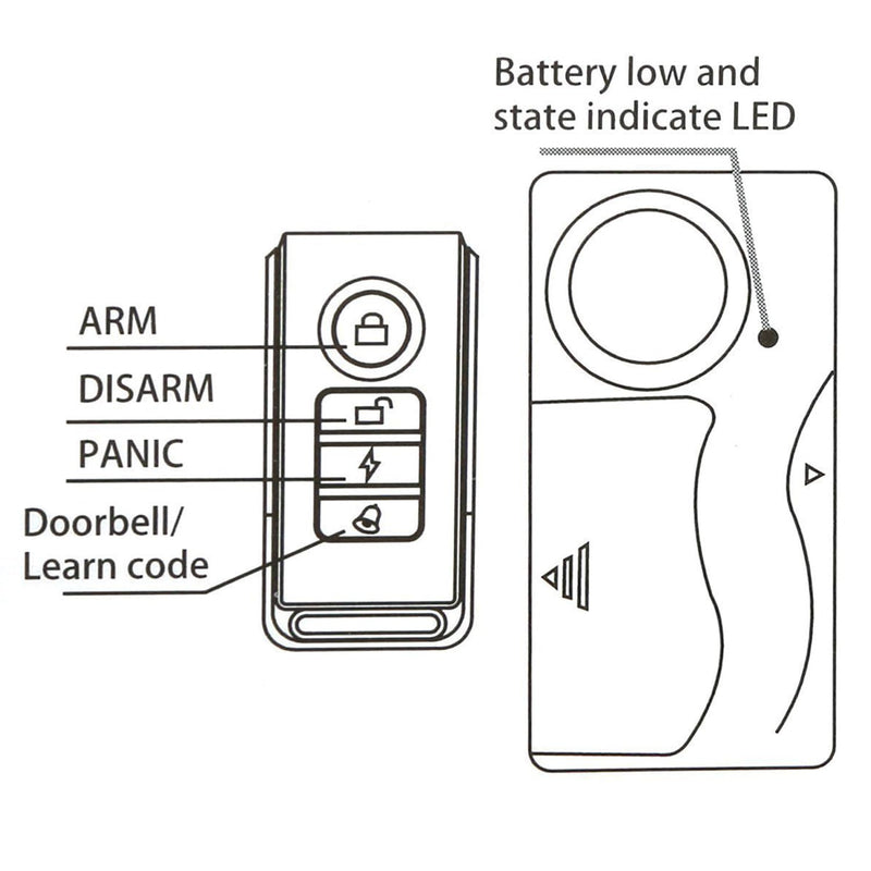 [AUSTRALIA] - Mengshen Wireless Anti Theft Vibration Door Window Alarm Motion Sensor with 2 Remote Control Burglar Alarm for Bicycle EBikes Scooter Car 110dB Loud (4 Sensors with 2 Remote Control) 