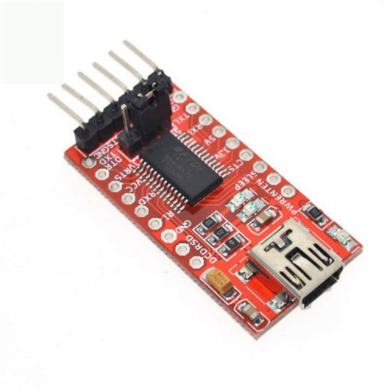 Chironal 2PCS FT232R FT232RL FTDI Mini USB to TTL Serial Converter Adapter Module 5v 3.3v Breakout USB to Serial Mini USB to TTL Adapter Board for Arduino