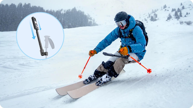 Insta360 Ski Pole Mount for Action Cameras, compatiable X3/ ACE/ACE PRO/ONE RS/X2, GoPro Hero12/11/10/9, DJI OSMO Action 4/3/2 (ski Pole Mount only), Black, CINSBAVQ-ALT4 ski pole mount only