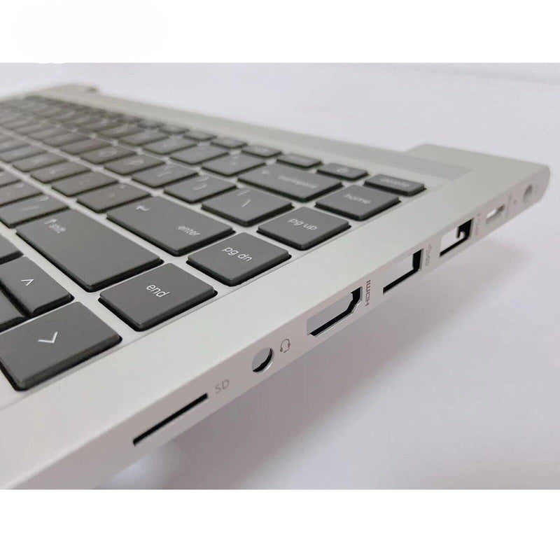 Replacement Laptop Upper Case Palmrest Backlit Keyboard Touchpad Assembly Part for HP ProBook 440 G8 445 G8 PB 440 445 G8 M23769-001 Silver