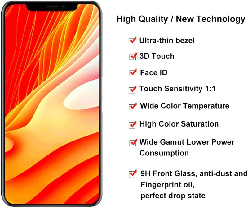 for iPhone 11 Pro Max Screen Replacement 6.5 inch LCD Display 3D Touch Digitizer Frame Assembly Full Repair Kit with Repair Tools, Screen Protector, Instructions