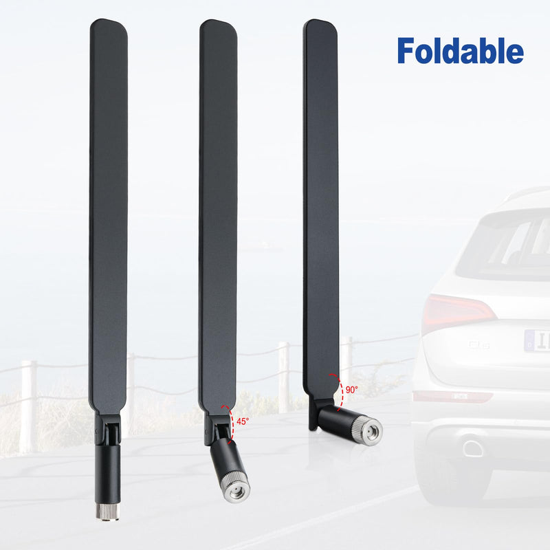 Superbat High Gain 12dBi Dual Band WiFi Antenna 2.4GHz/5GHz 5.8GHz Omnidirectional RP-SMA for Router, Wireless Access Point, Security Cameras (2 Pack) black