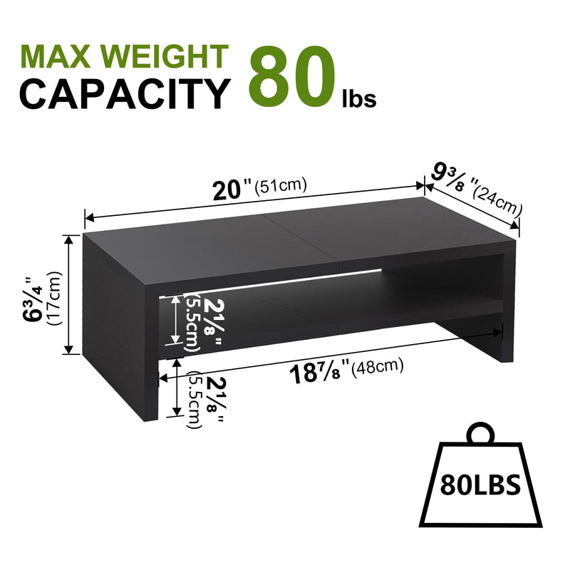 TEAMIX 2 Tiers +2 Pack Desktop Monitor Stand Riser 20 Inch Printer Stand, Desktop Organizer.