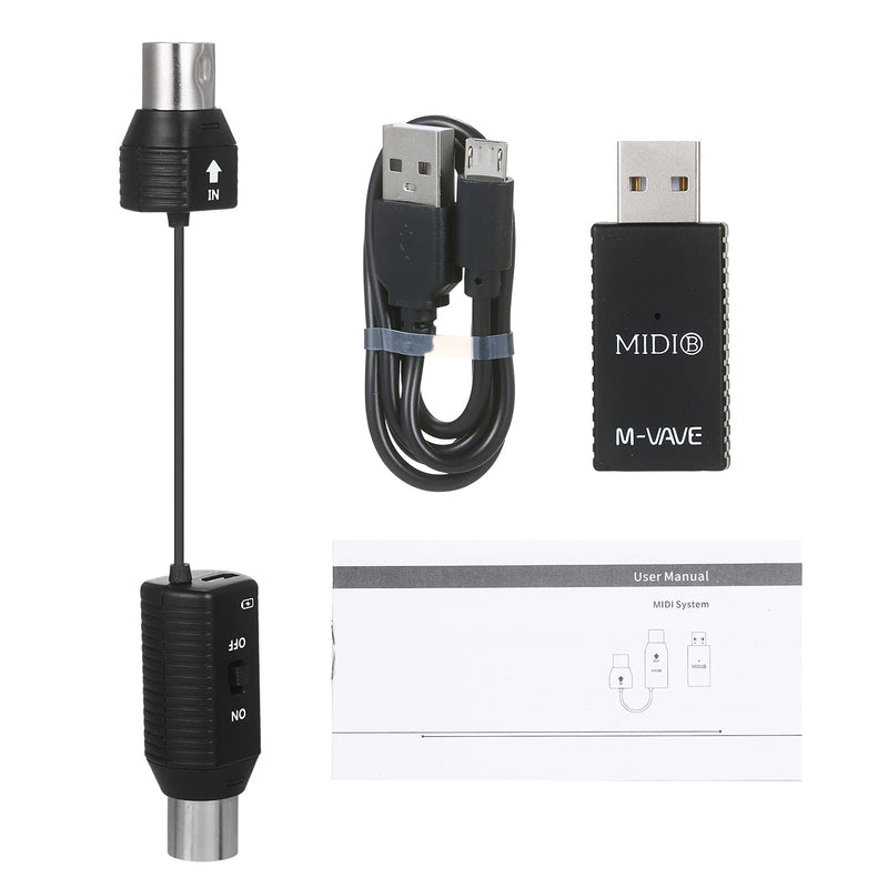 Wireless MIDI Adapter MIDI Interface Midi Cable MS1 Mini Wireless Transmission System MIDI System MIDI Wireless Adapter Plug and Play Support for Devices