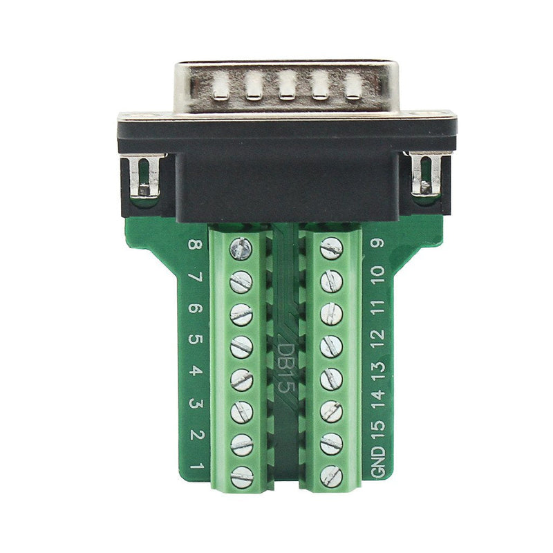 DB15 Breakout Connector Female Adapter 15-pin Port Adapter to Terminal Connector Signal Module with case(Female Connector, Screw with case) Female Connector, Long bolts With case