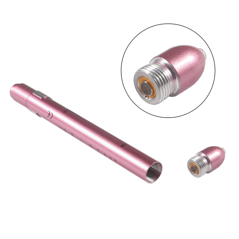AOICRIE Medical Diagnostic Penlight, Pupil Light, Mini Reusable LED Pen Torch, Torch, Doctor Nurse Emergency Pen Light with Engraving Gauge and Linea (Rose Gold + Green) Rose Gold + Green