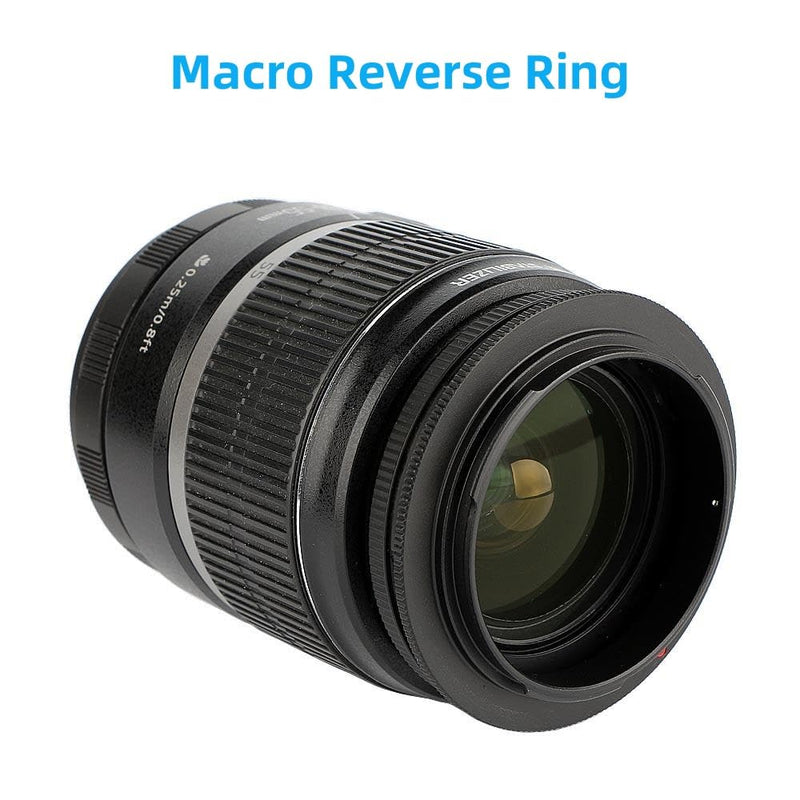 [AUSTRALIA] - 58mm Metal Macro Reverse Adapter Ring Camera Mount Lens Converter + Rear Lens Mount Protection Ring Compatible with Canon EOS EF EF-S Mount DSLR Camera and Lens EOS-58K 