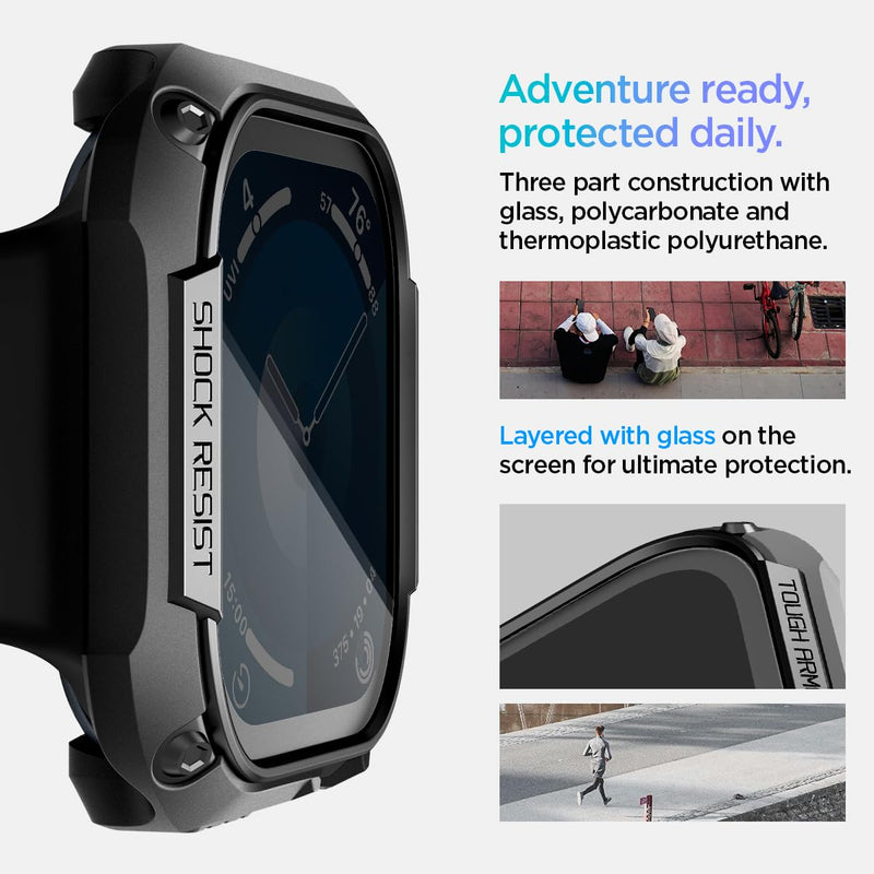 Spigen Tough Armor MagFit Designed for iPhone 16 Pro Case and Tough Armor Designed for Apple Watch Series 11/10 46mm