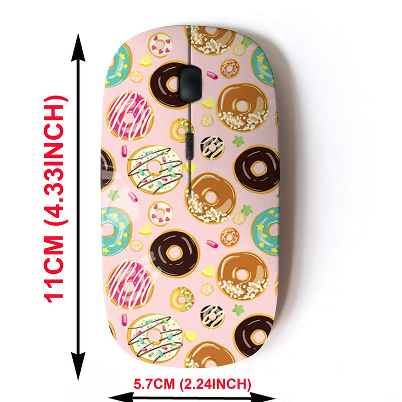2.4G Wireless Mouse with Cute Pattern Design for All Laptops and Desktops with Nano Receiver - Glazed Donuts Bakery