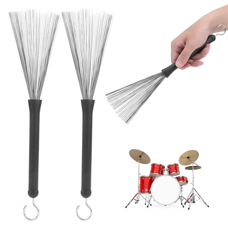 1 Pair Retractable Drum Wire Brushes Drum Stick Brushes for Jazz Folk Rock Band Playing Accessories