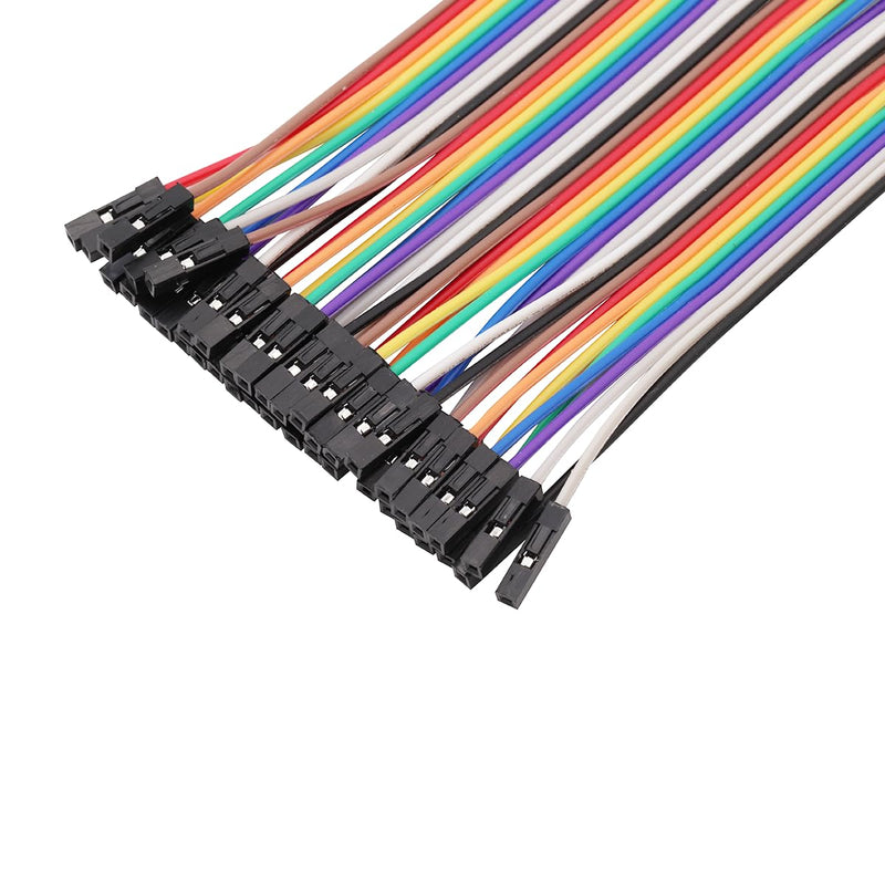 Heevhas 80pcs 40Pin Jumper Wire Cable Breadboard Ribbon Cables 10 cm Female-Female Jumper Cable 24AWG Wire Bridges for Arduino Breadboard DIY Project 80 pieces female 10CM