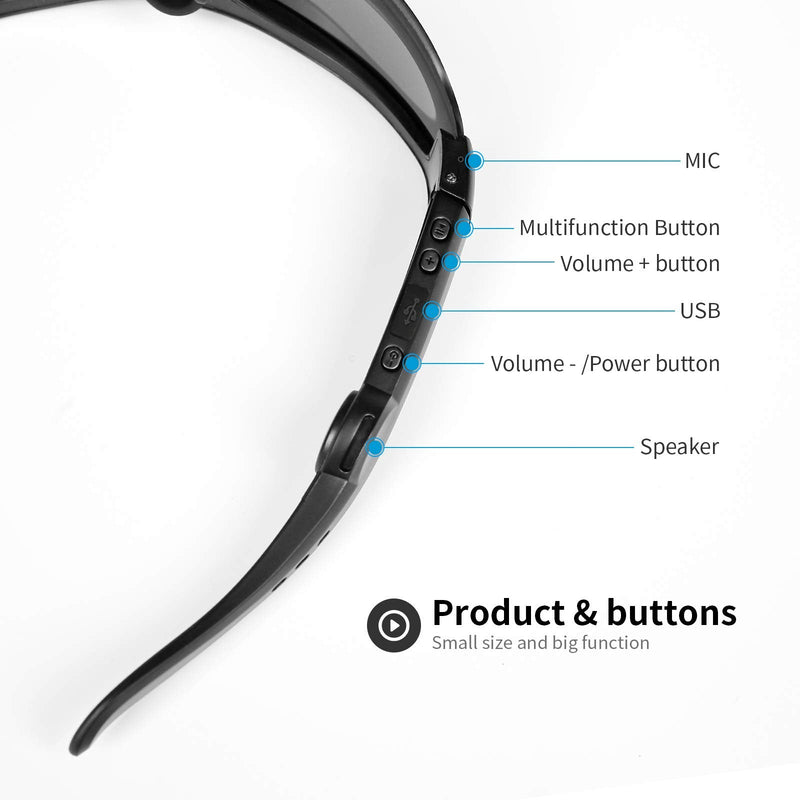 Multitask Bluetooth Safety Smart Glasses with Open-Ear Audio Unisex(Clear Lens) Clear