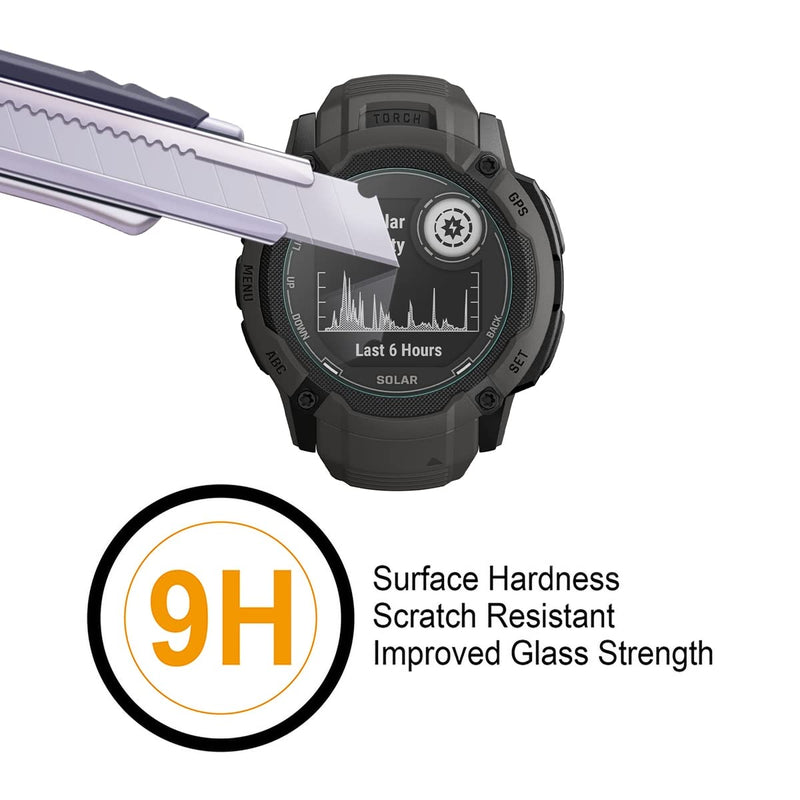 Supershieldz (3 Pack) Designed for Garmin Instinct 2X Solar Tempered Glass Screen Protector, Anti Scratch, Bubble Free