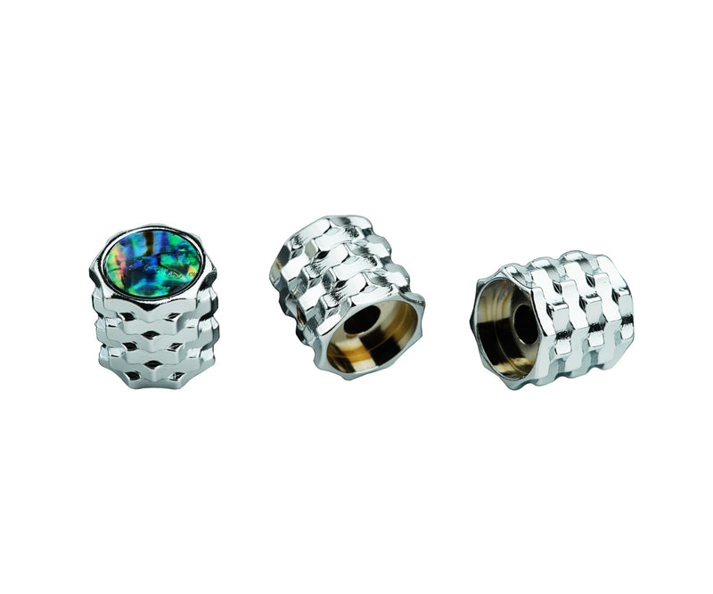 [AUSTRALIA] - Guyker Guitar Bass Potentiometer Control Knobs with 6.3mm Dia. Shaft Pots - 3PCS Brass Dome Speed Tone Volume Switch Knob with Abalone Top Replacement Part, CKB028 Chrome Chrome, 3 Piece 