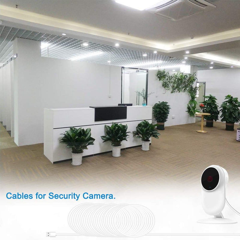 20FT Long USB Power Extension Cable for WyzeCam,WyzeCam Pan,YI Camera,NestCam Indoor,Netvue,KasaCam Indoor,Furbo Dog,Blink,Cloud Cam,USB to Micro USB Charging Charger Cord for Security Camera
