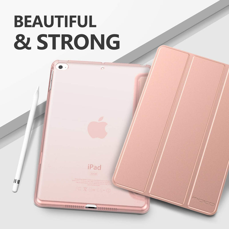 MoKo Case Fit New iPad Mini 5 2019/Mini 4 2015 (5th/4th Generation 7.9 inch), Slim Lightweight Smart Shell Stand Cover with Translucent Frosted Back Protector, with Auto Wake/Sleep,Rose Gold Rose Gold