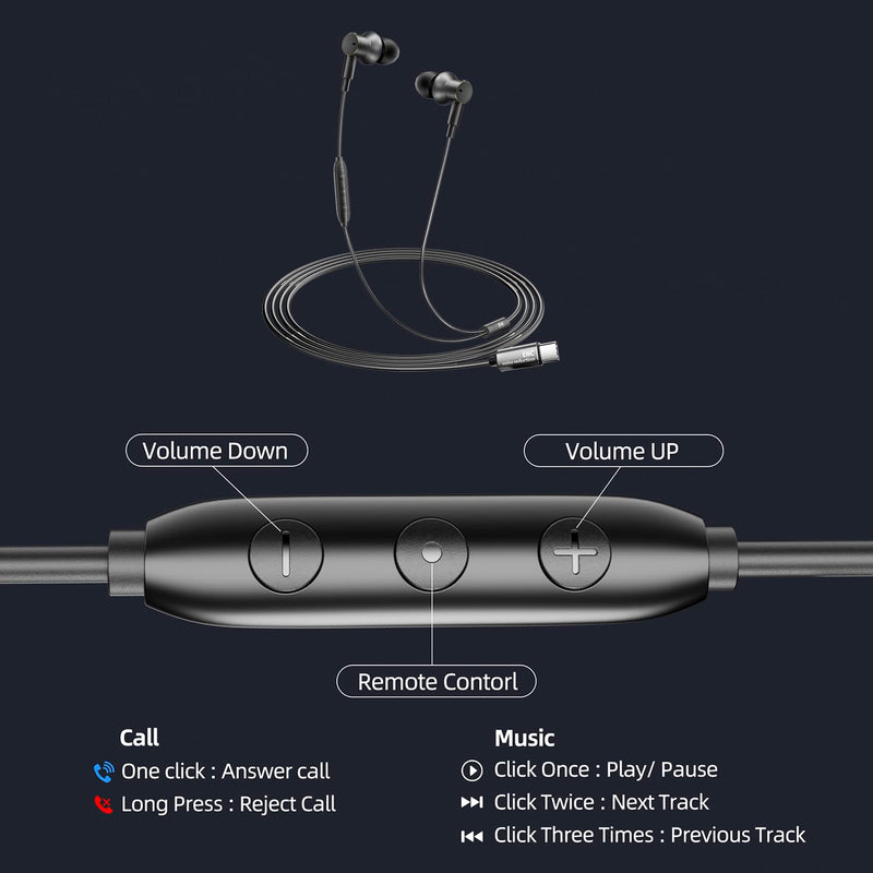 Premium Wired Ear bud with Speech Noise Reduction-Rich Deep Bass Earphones | Dual-Driver In-Ear Calls Noise Cancellation Earbuds USB C & 3.5mm Plug,Noise-Isolating Hi-Fi Headphone Wired Volume Control