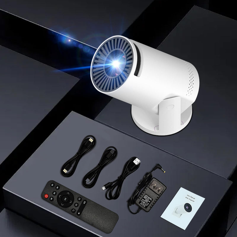 [AUSTRALIA] - Wireless Mini Projector with WIFI 6 and Bluetooth, 4K 1080P Support Portable Projector 180° Rotatable. 17"-130" Screen Video Projector. Compatible for Smartphone, Laptop, PC(Q5 mate) Q5 mate 