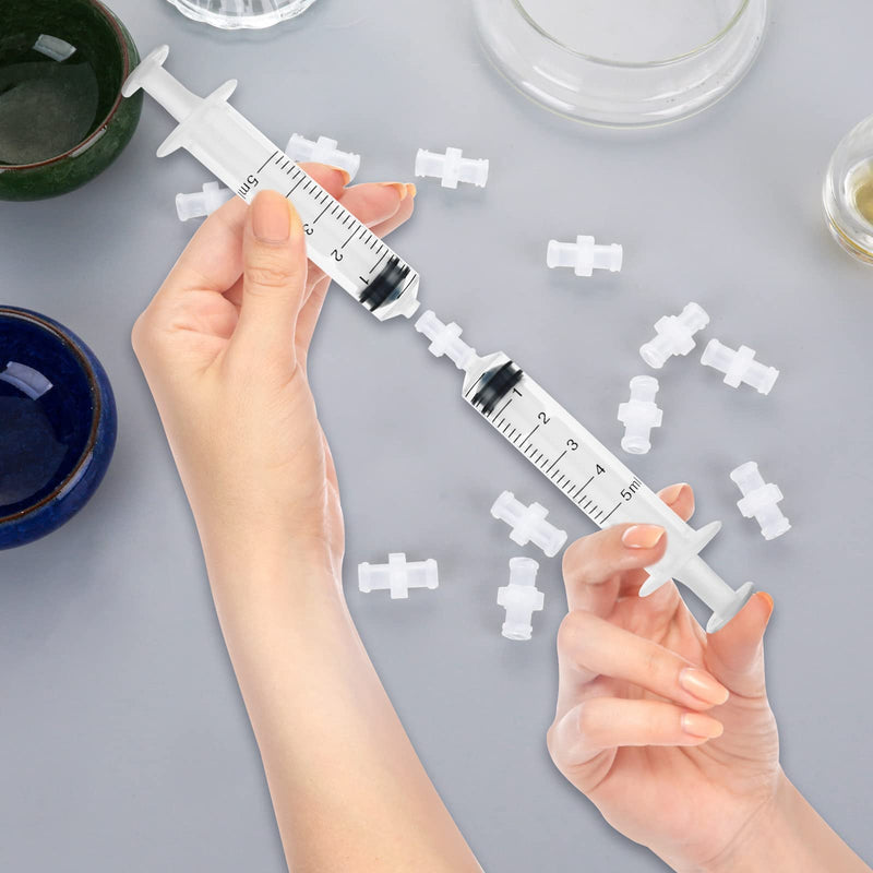 20 Pcs Syringe Adaptor, Luer Lock Female Luer Syringe to Syringes Transfer Joint Lock Connector to Syringes Coupler Adapter Luers Adapter