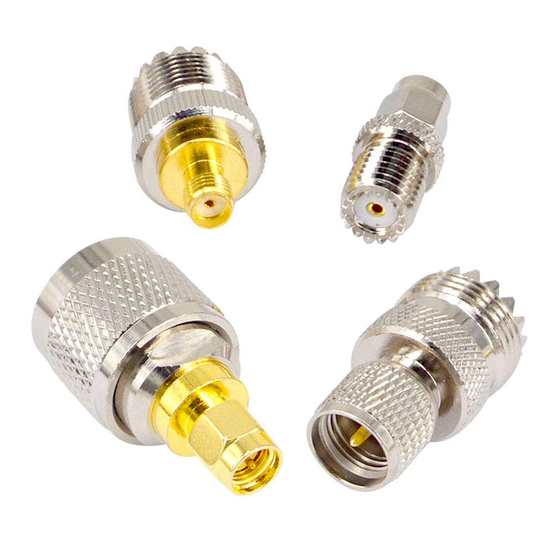 onelinkmore 20 Type Set UHF PL259 SO239 Mini UHF Adapter Kits UHF to SMA/BNC/MCX/FME/F/TNC/Mini UHF RF Coaxial Adapter Male Female Coax UHF VHF HF Radios Adapter Connector Kit … Black