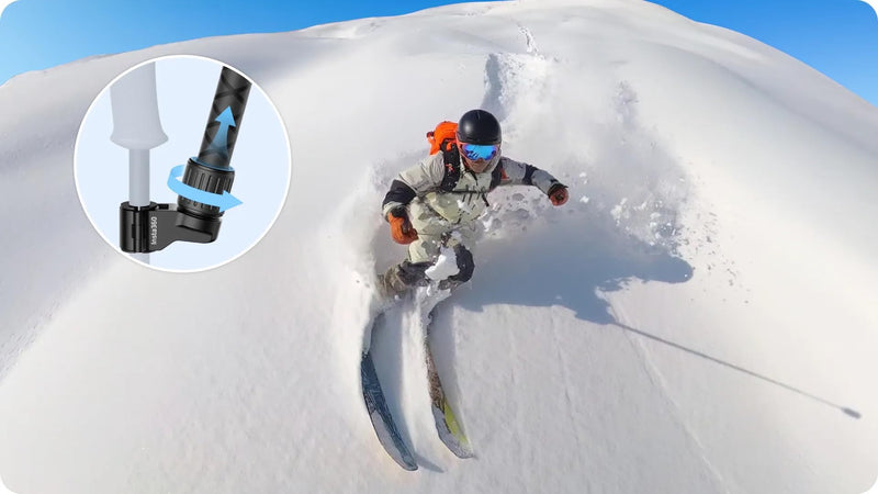 Insta360 Ski Pole Mount for Action Cameras, compatiable X3/ ACE/ACE PRO/ONE RS/X2, GoPro Hero12/11/10/9, DJI OSMO Action 4/3/2 (ski Pole Mount only), Black, CINSBAVQ-ALT4 ski pole mount only