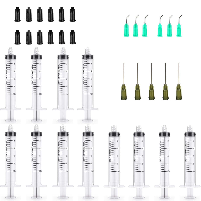 10 ml Plastic Syringe with Needle Pack of 12 Syringes Measuring Liquids Durable Colostrum Syringes Versatile Dosing Syringes Reusable Liquid Syringe Measuring Syringe for Garden & Pet Care