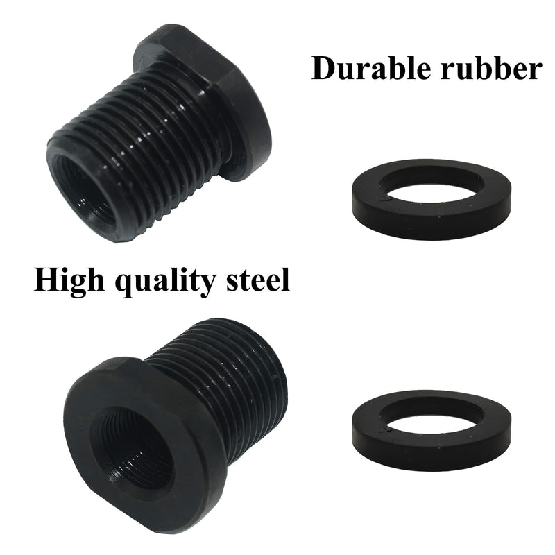 [AUSTRALIA] - 2 Pcs Thread Adapters and Washers, 1/2 * 28-3/4 * 16, Black 