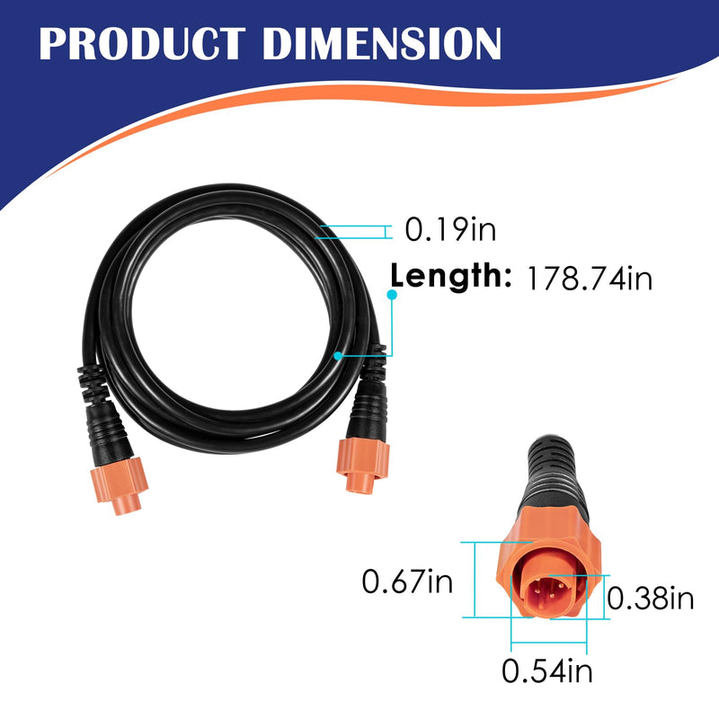 3004.7036 Replacement for Lowrance Ethernet Cable, 15ft (4.5m), Ethext-15Yl | 5-Pin Network Cable, Fit for Most Lowrance Devices, High-Speed, Plug and Play 15 Feet