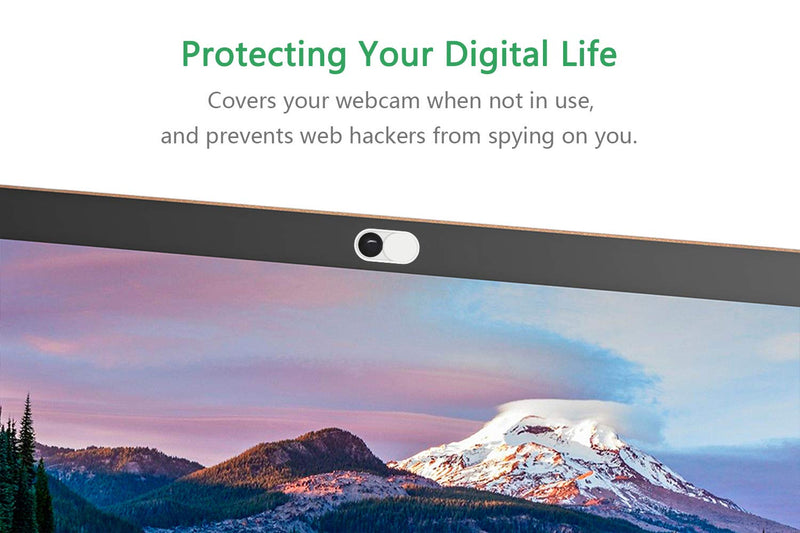 Webcam Cover Slide, 0.023 Inch White, Web Camera Cover for MacBook Pro, MacBook air, Laptop, iMac, Desktop, PC, iPad, iPhone 8/7/6 Plus, Privacy Protection, Ultra-Thin[2 Packs] White-2 Pcs