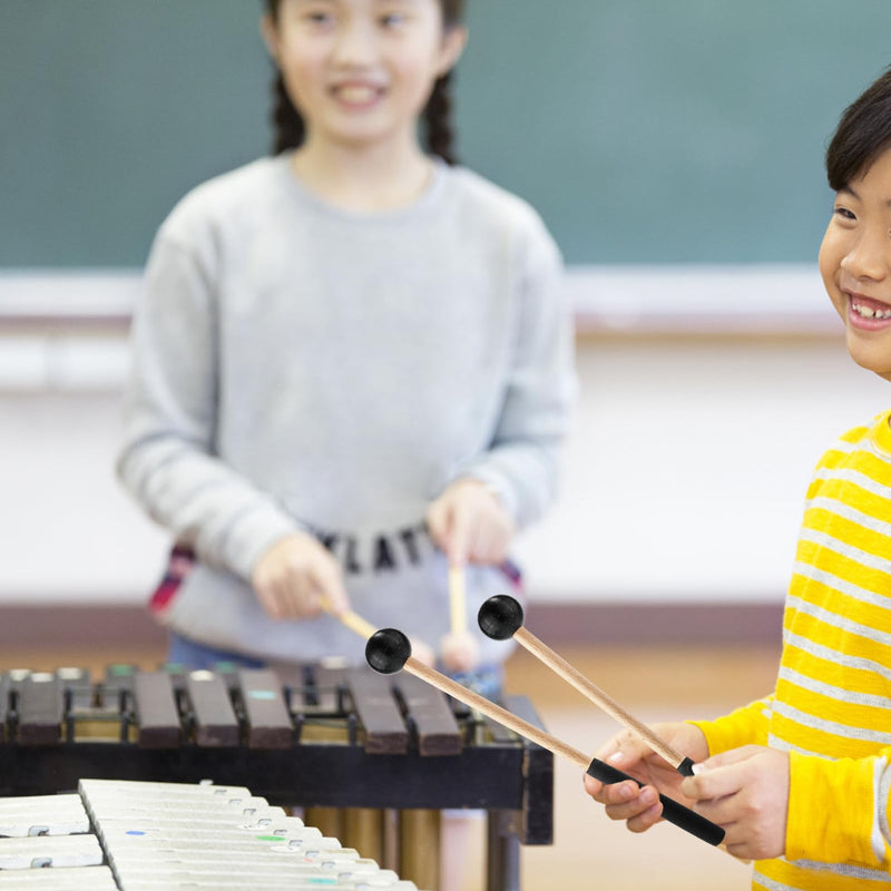 [AUSTRALIA] - 2 Pairs Xylophone Mallets, 8.6 Inch Rubber Percussion Sticks with Soft Rubber Handle, for Glockenspiel Marimba Timpani Tongue Drum Bell 