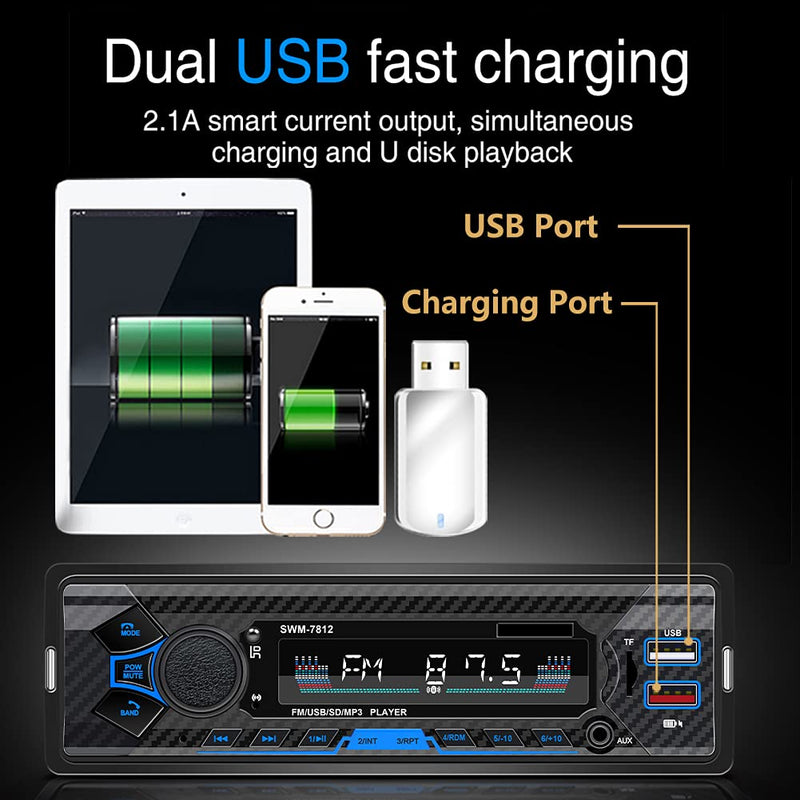 [AUSTRALIA] - Bluetooth Single din car Stereo System for car, 7 inch Universal car Radio System for car,aftermarket car Radio,1 din car Radio,SWC/Subwoorf/BT 