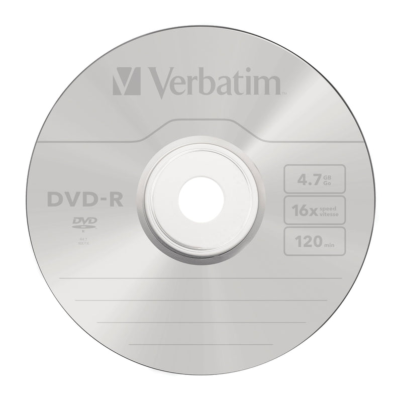 [AUSTRALIA] - Verbatim DVD-R Blank Discs AZO Dye 4.7GB 16X Recordable Disc - 10 Pack Wrap Silver 10pk Wrap Standard Packaging 